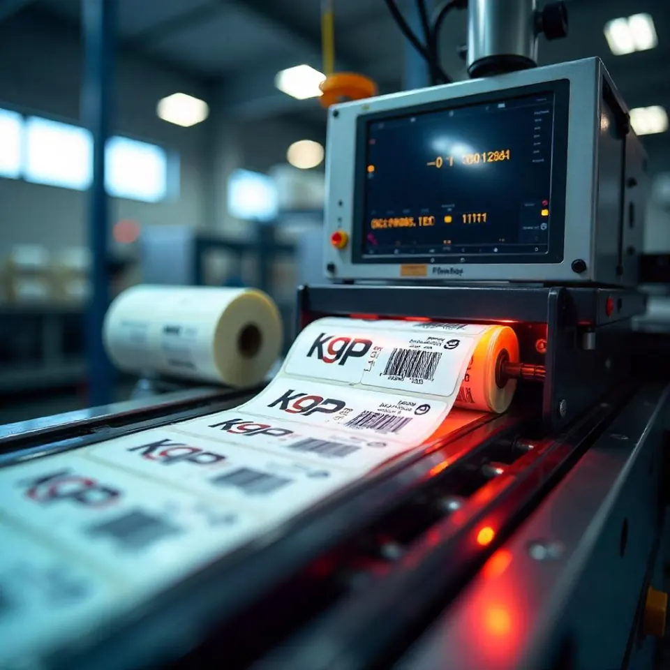 Spirits labels on press